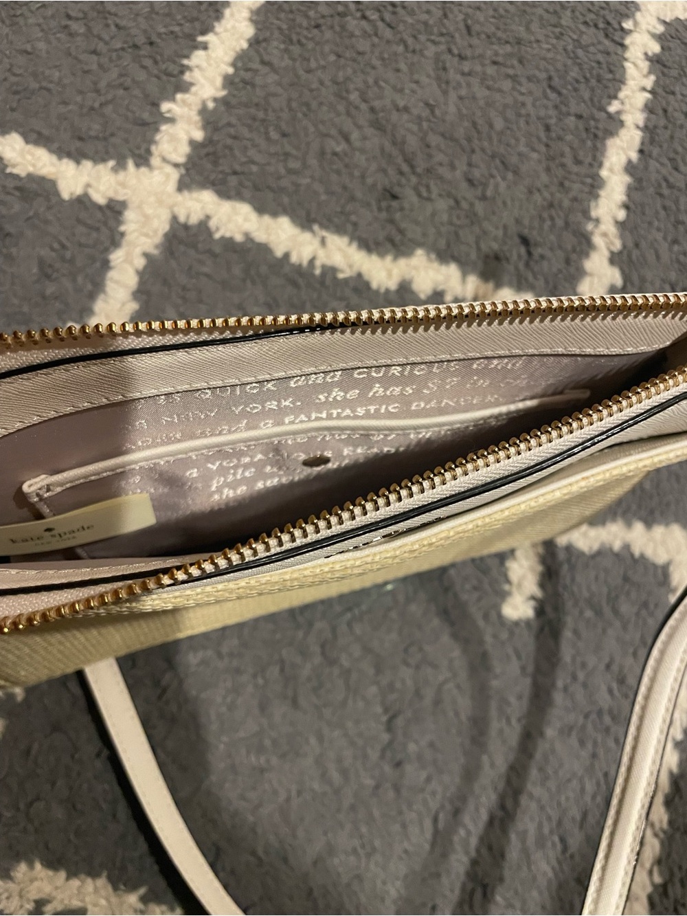 kate spade Cream and Natural Straw Crossbody with Gold-Tone Hardware - Picture 7 of 9